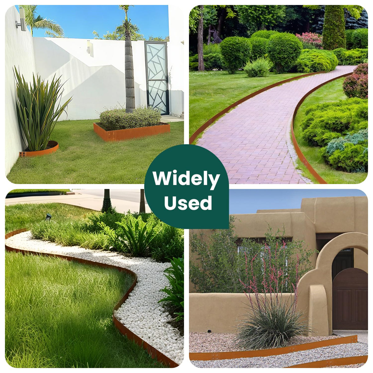 All-weather outdoor edging complements landscape design with lasting performance.