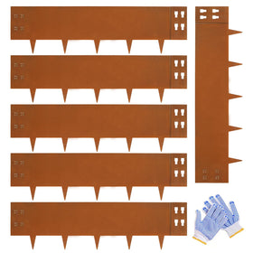 GZGNEEVL corten-steel-edging 40in-12in-tall anchors garden borders with durable weather resistance.