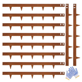 GZGNEEVL corten steel landscape edging 40-inch strip 10-pack keeps lawn borders neat