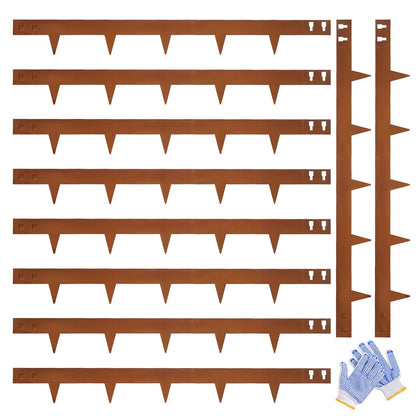 GZGNEEVL corten steel landscape edging 40-inch strip 10-pack keeps lawn borders neat