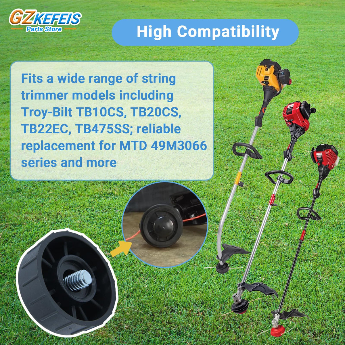 Compatible with Craftsman, Ryobi, and Bolens models for versatile use.