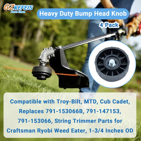 Easy-install knob mounted on weed eater for efficient maintenance tasks.