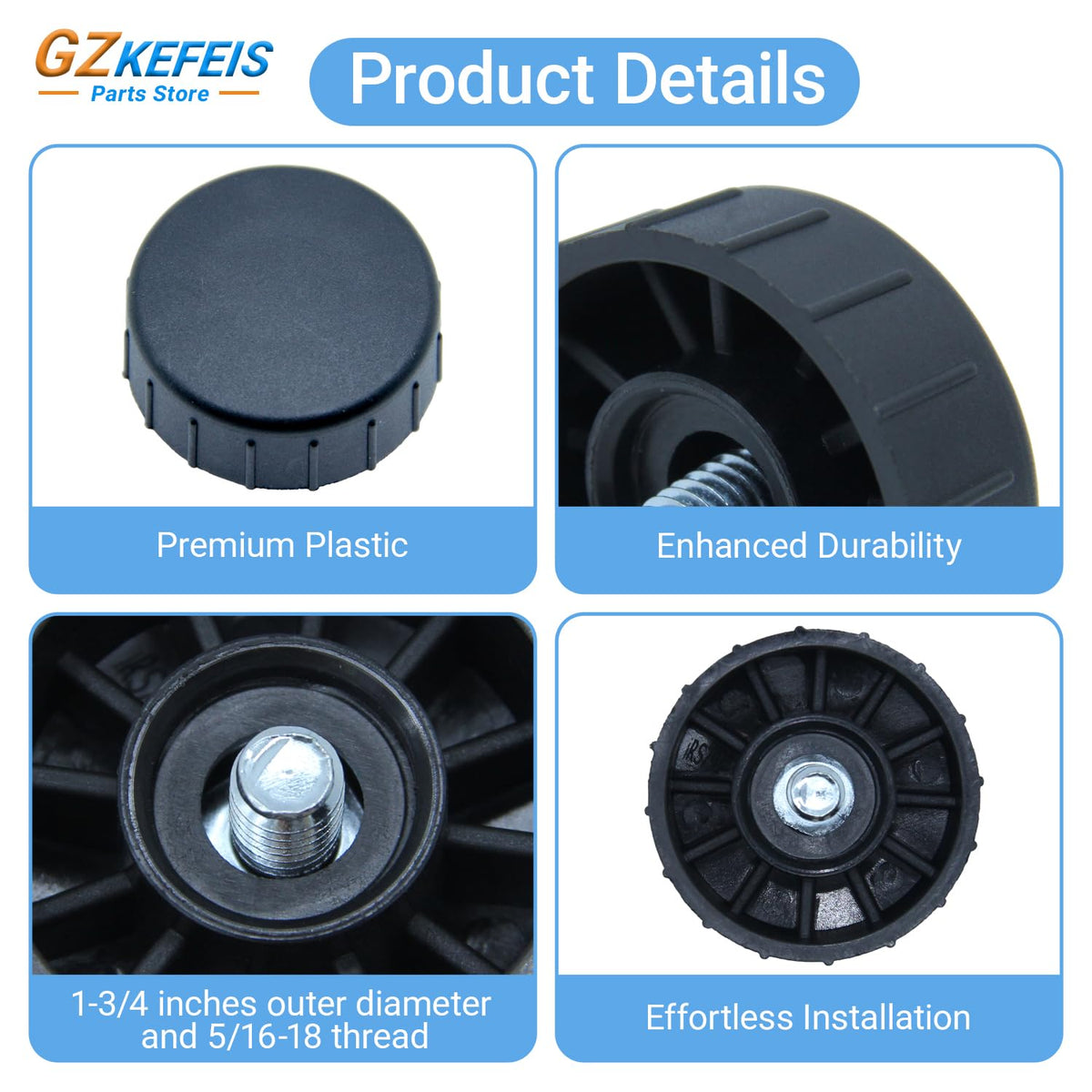 GZKEFEIS knob with 5/16-18 thread ensures fit on common trimmer heads.