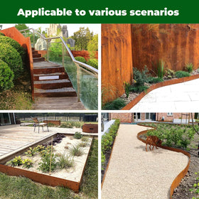 GZLVSOW corten steel edging durable-stud assembly stands up outdoors.