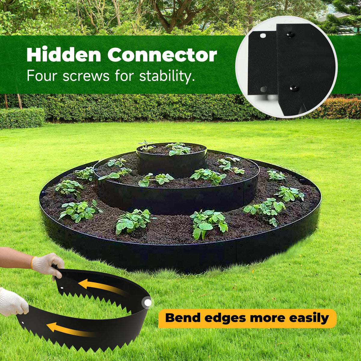 GZLVSOW durable steel edging strengthens landscape structure.