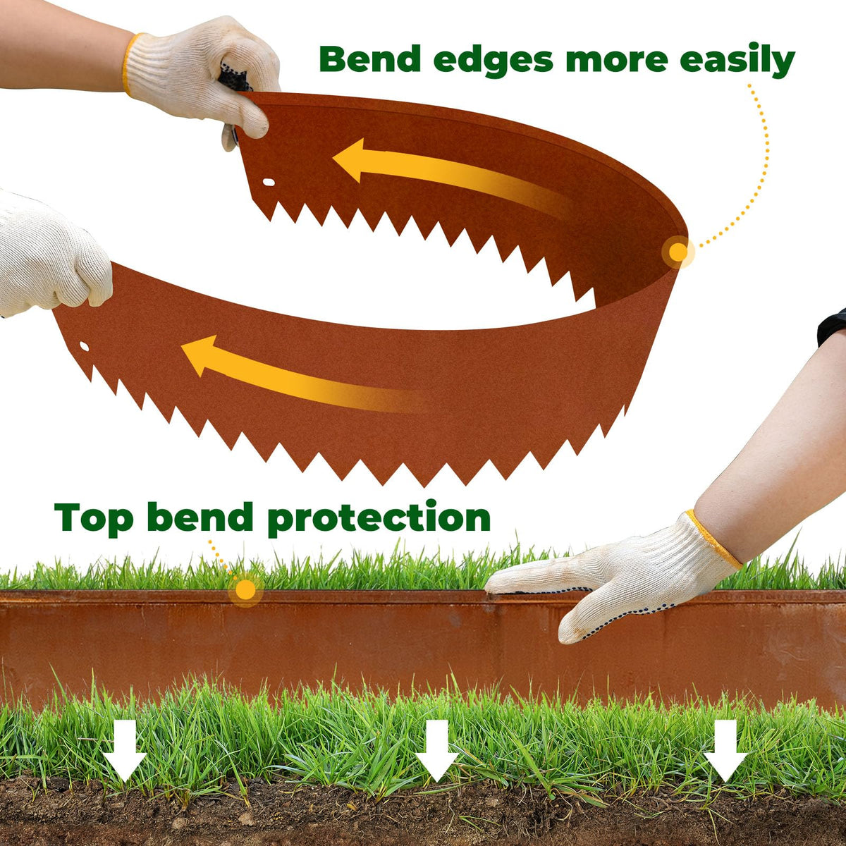 GZLVSOW easy-install edging kit with screws and stakes.