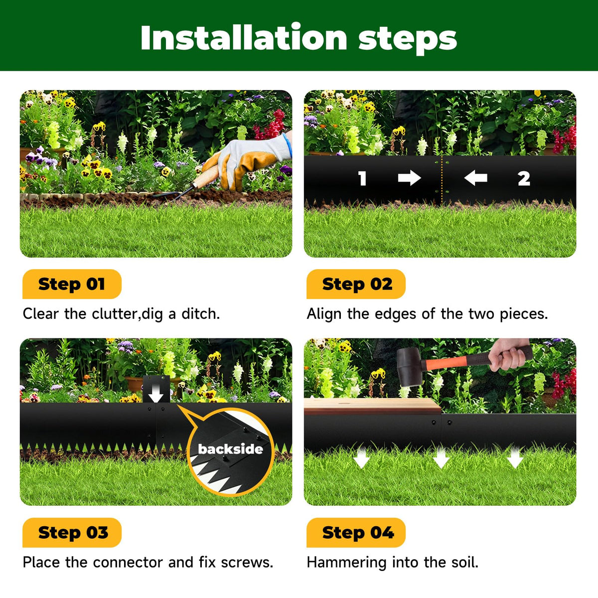GZLVSOW galvanized steel edging resists weather for lasting borders.