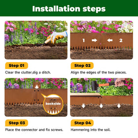 GZLVSOW edging applied to garden bed border and pathway edge