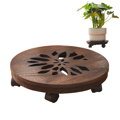 GZQWDC wood plant stand in brown, 13-inch, sturdy for indoor use.
