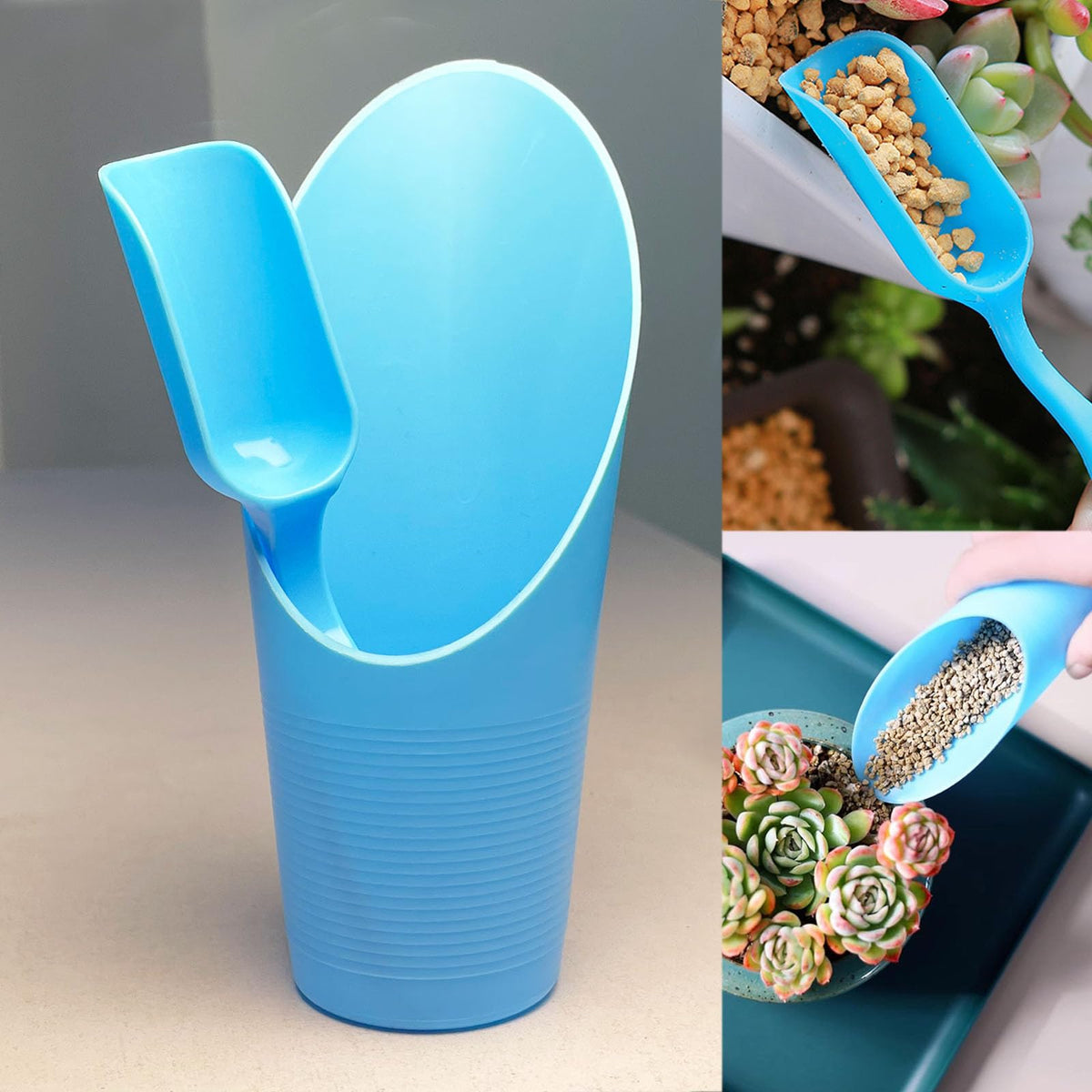 GzvvSvzoi scoop set reduces spills during soil work.