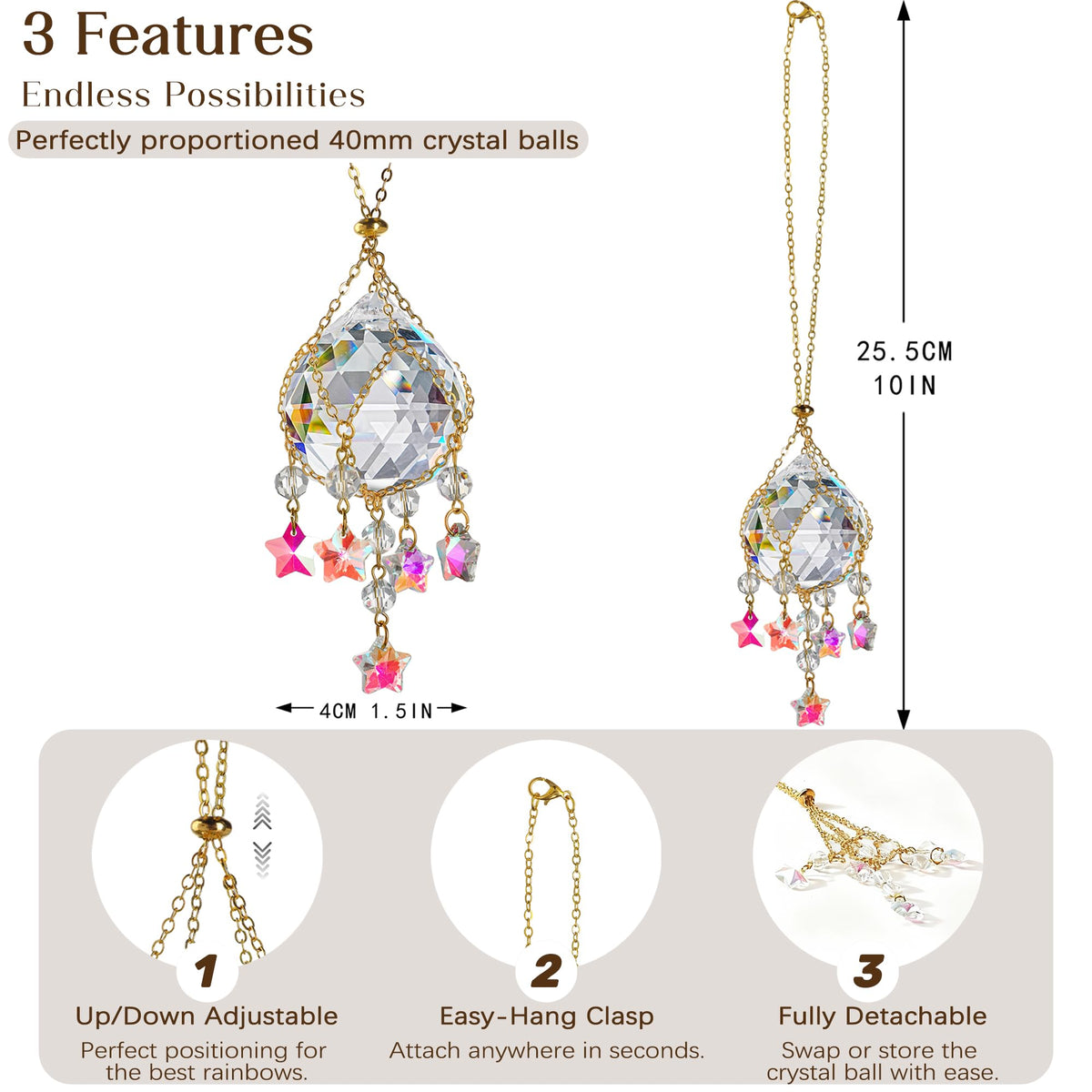 H&D Hyaline & Dora detachable crystal ball enables quick replacement.
