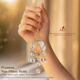 H&D Hyaline & Dora hanging suncatcher with adjustable chain for easy decor.