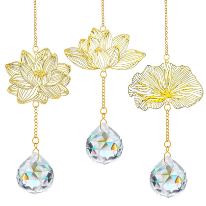 H&D HYALINE and DORA lotus leaf suncatcher creates a rainbow by the window
