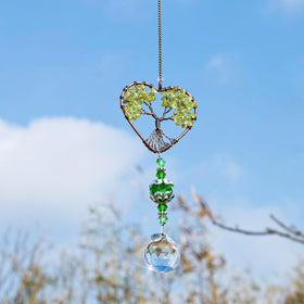 H&D HYALINE & DORA green suncatcher pendant creates vivid room reflections
