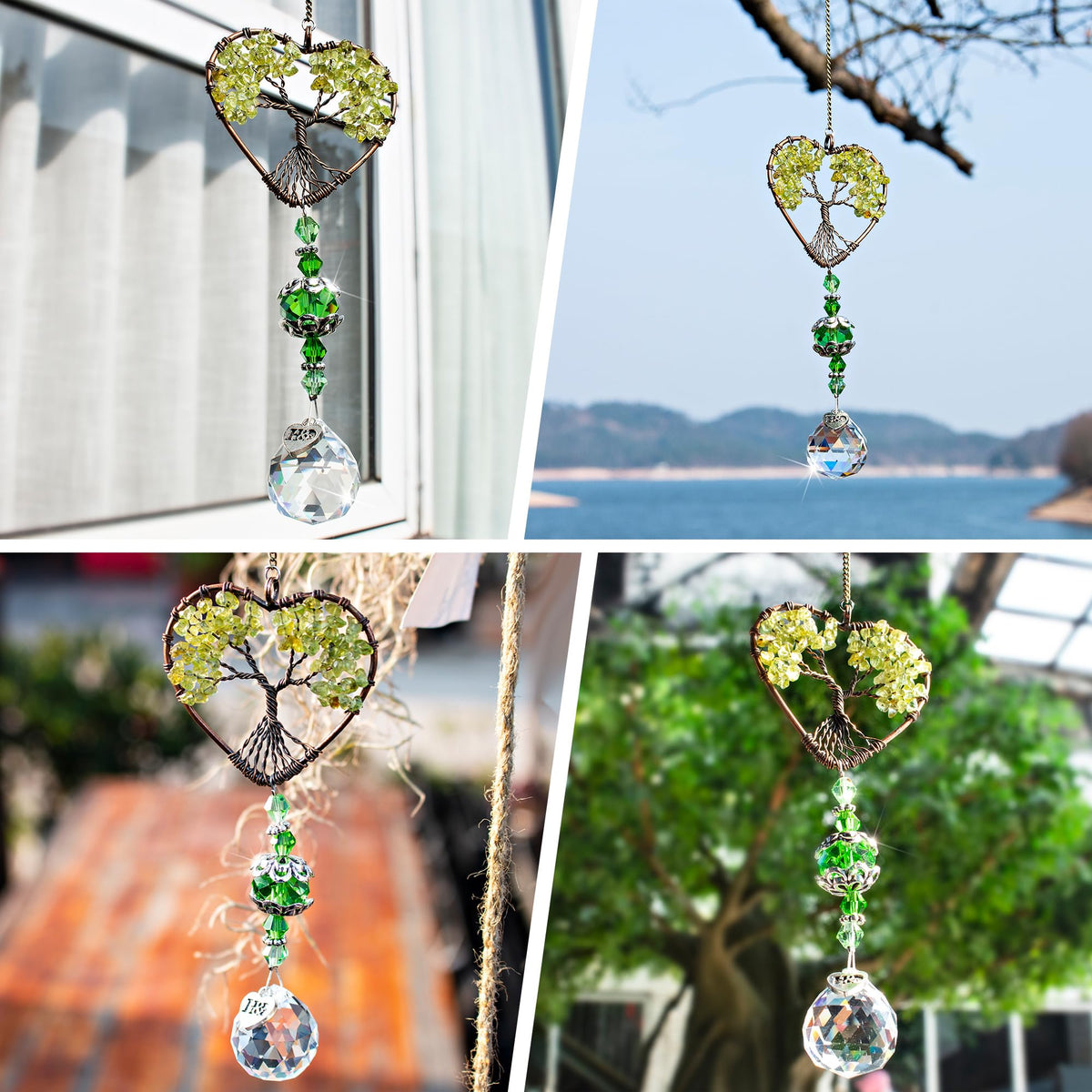 Tree of Life crystal suncatcher by H&D creates delicate prismatic beams