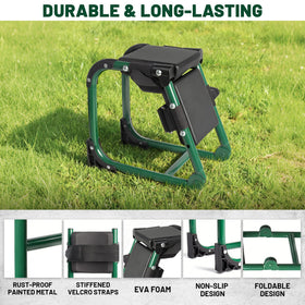 H-OMMEASSY two-in-one design supports kneeling and resting in the garden.