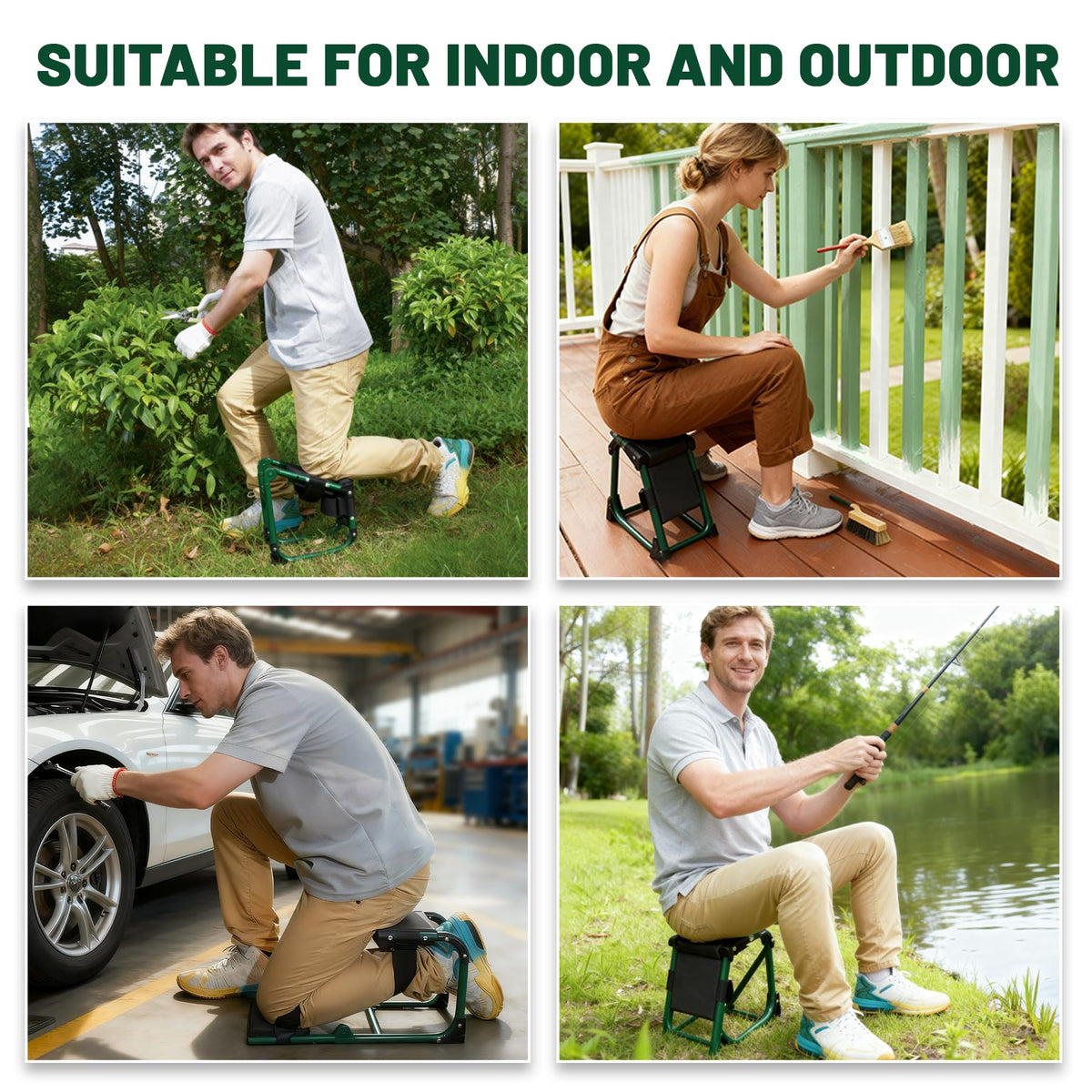 H-OMMEASSY compact garden stool ideal for long sessions and tasks.