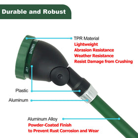 H2O WORKS wand shows mist and shower patterns for delicate and robust plants.