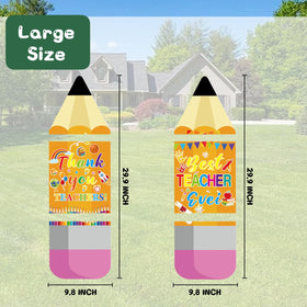HABDJILTY teacher appreciation yard sign with vibrant graphics for outdoor celebrations.