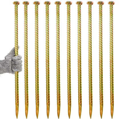 Hacaroa 16-inch stake top view for secure rope anchoring.