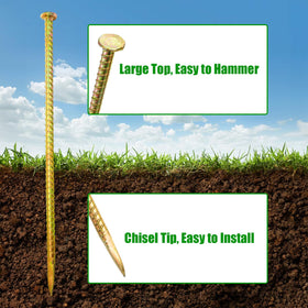 Hacaroa gold iridescent stake, highly visible for quick site marking.