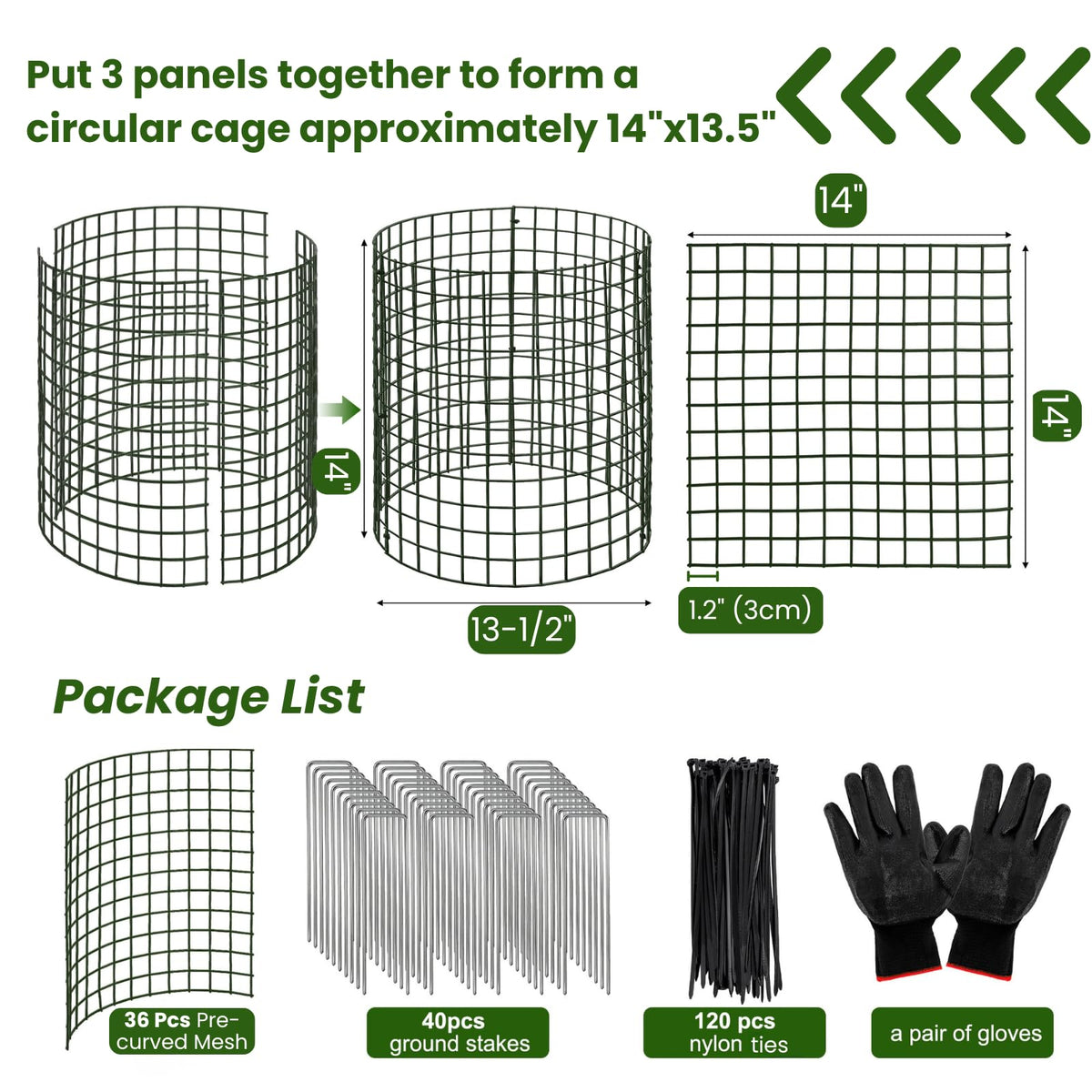 Hacaroa pre-curved panel fits round or square cages for adaptable protection.