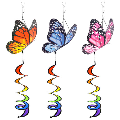HADEEONG butterfly garden wind spinner assembly adds vibrant color to outdoor spaces.