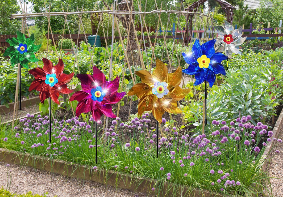 HADEEONG colorful pinwheel diameter 9-5in creates a focal point in gardens.