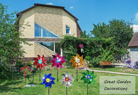 HADEEONG farm orchard pinwheel combines practicality and color for landscape appeal.