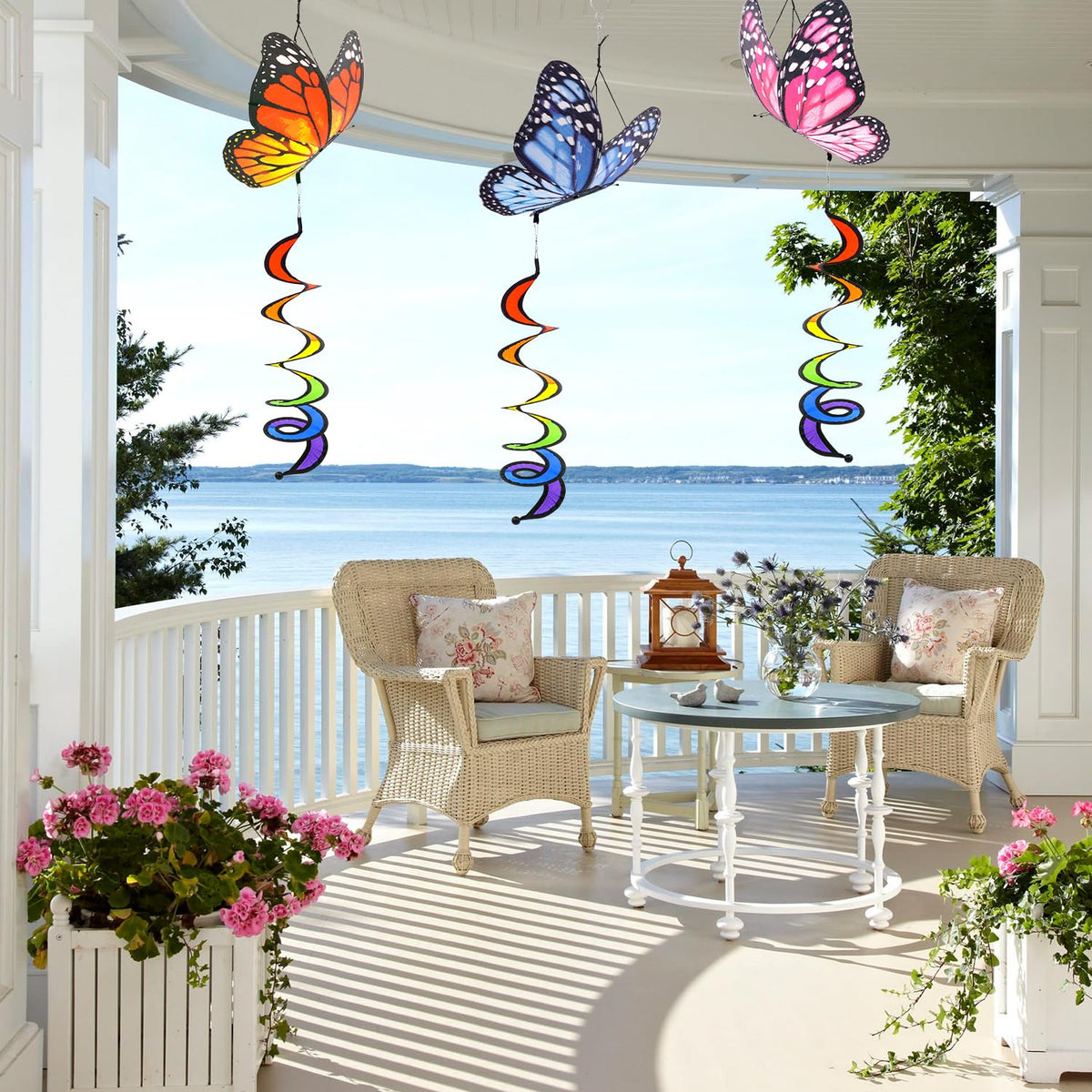 HADEEONG hanging 36-inch design fits porches, patios, and trees.
