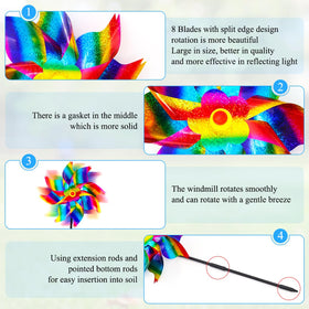 HADEEONG reflective pinwheels deter birds while staying eco-friendly