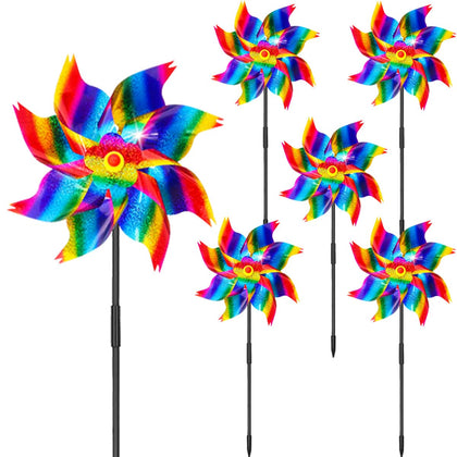 HADEEONG sparkly pinwheels pack adds vibrant color to outdoor spaces