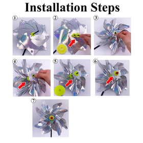 HADEEONG wind spinner sun-rotation demonstrates reflective movement for outdoor visibility.