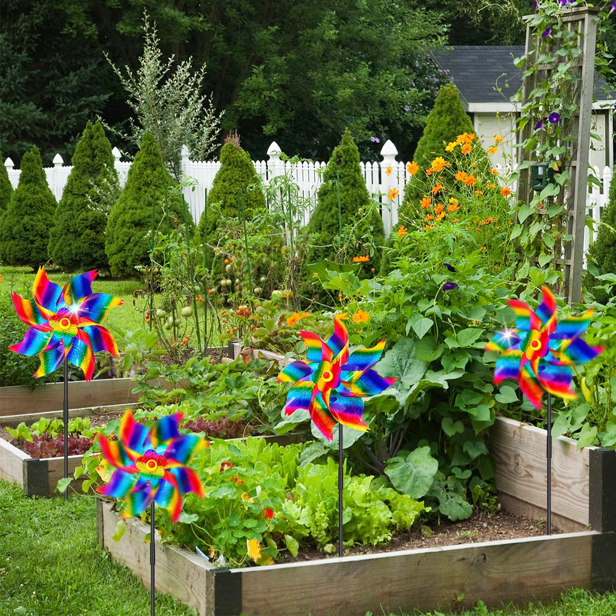 HADEEONG yard pinwheels ideal for gardens, courtyards, farms, vineyards, driveways