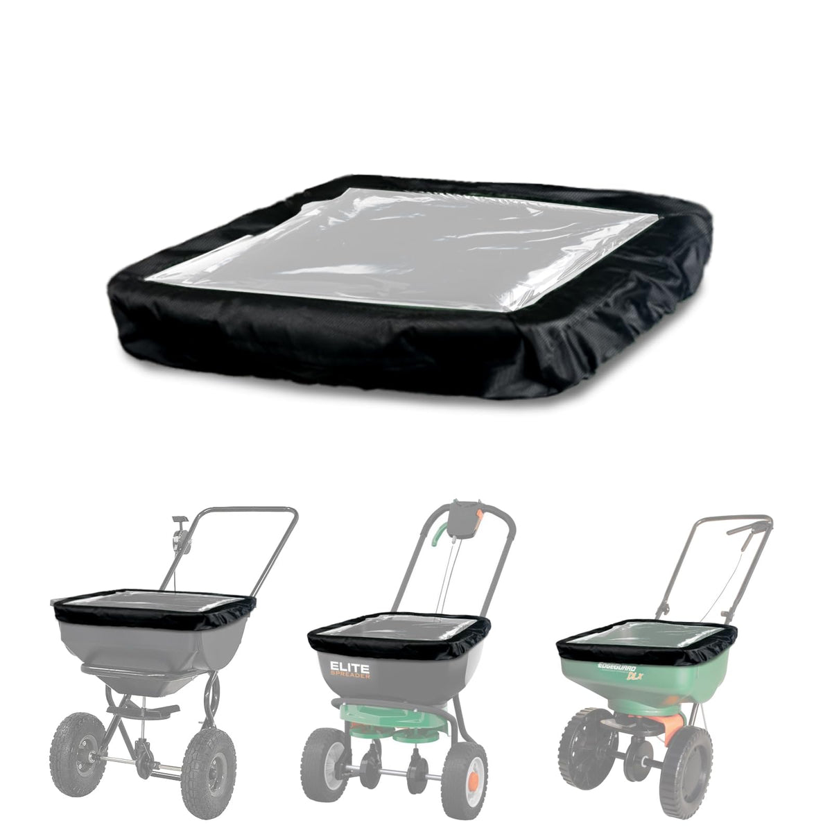 Hadisi broadcast spreader cover with PVC window for easy visibility while spreading