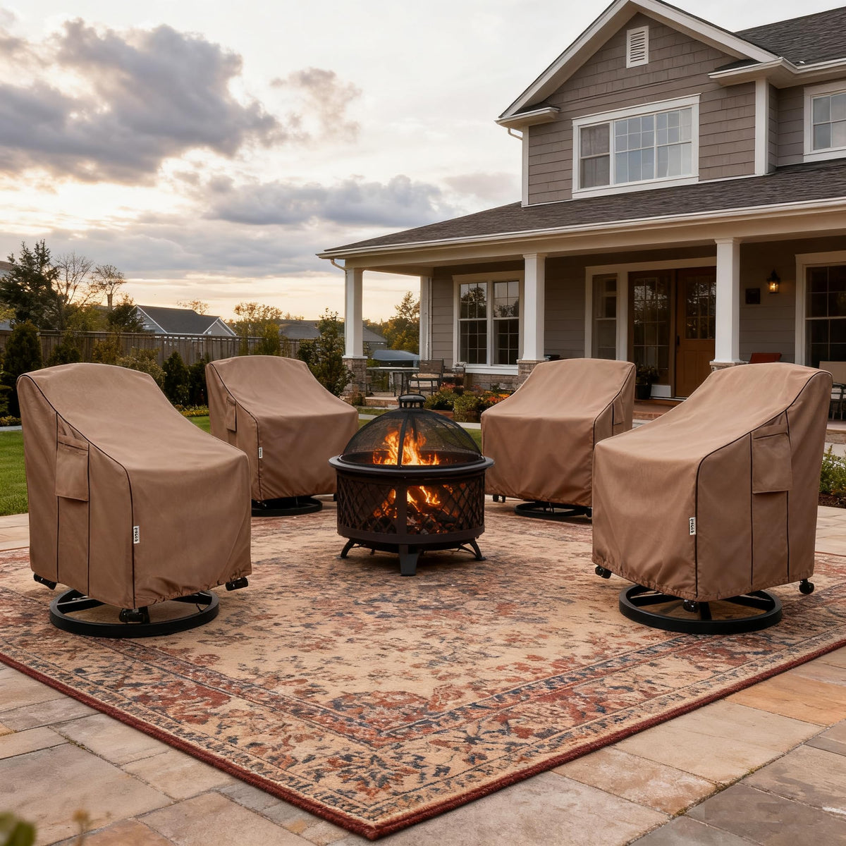 Hadisi brown exterior guards outdoor furniture from dirt and moisture.