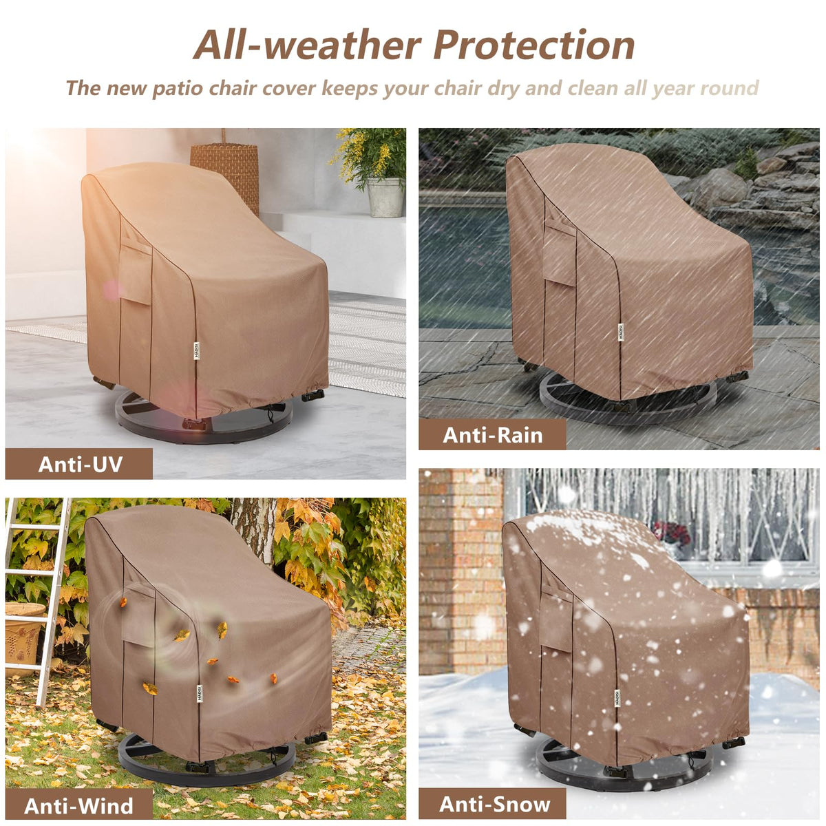 Hadisi brown tone finish blends with outdoor decor and furniture