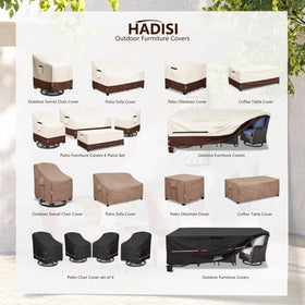 Hadisi 600D Oxford fabric provides waterproof, UV-resistant protection for outdoor furniture