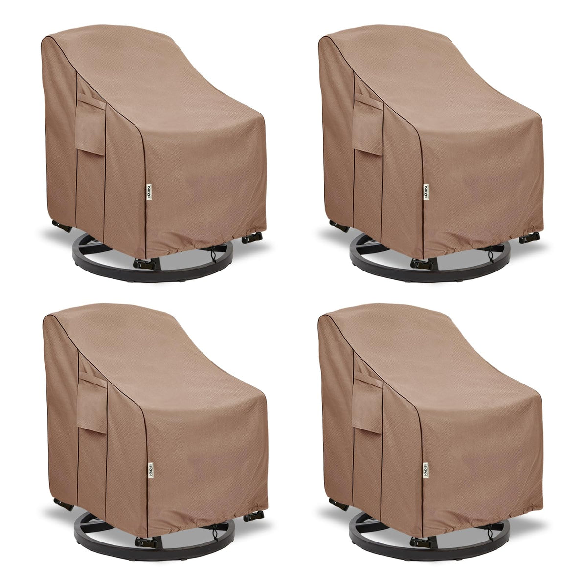 Hadisi patio chair cover on an Adirondack chair, shielding from rain and sun.