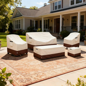 Two-pack Hadisi covers offer durable protection for multiple outdoor chairs