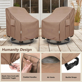 Hadisi outdoor chair cover handles enable easy removal and placement.