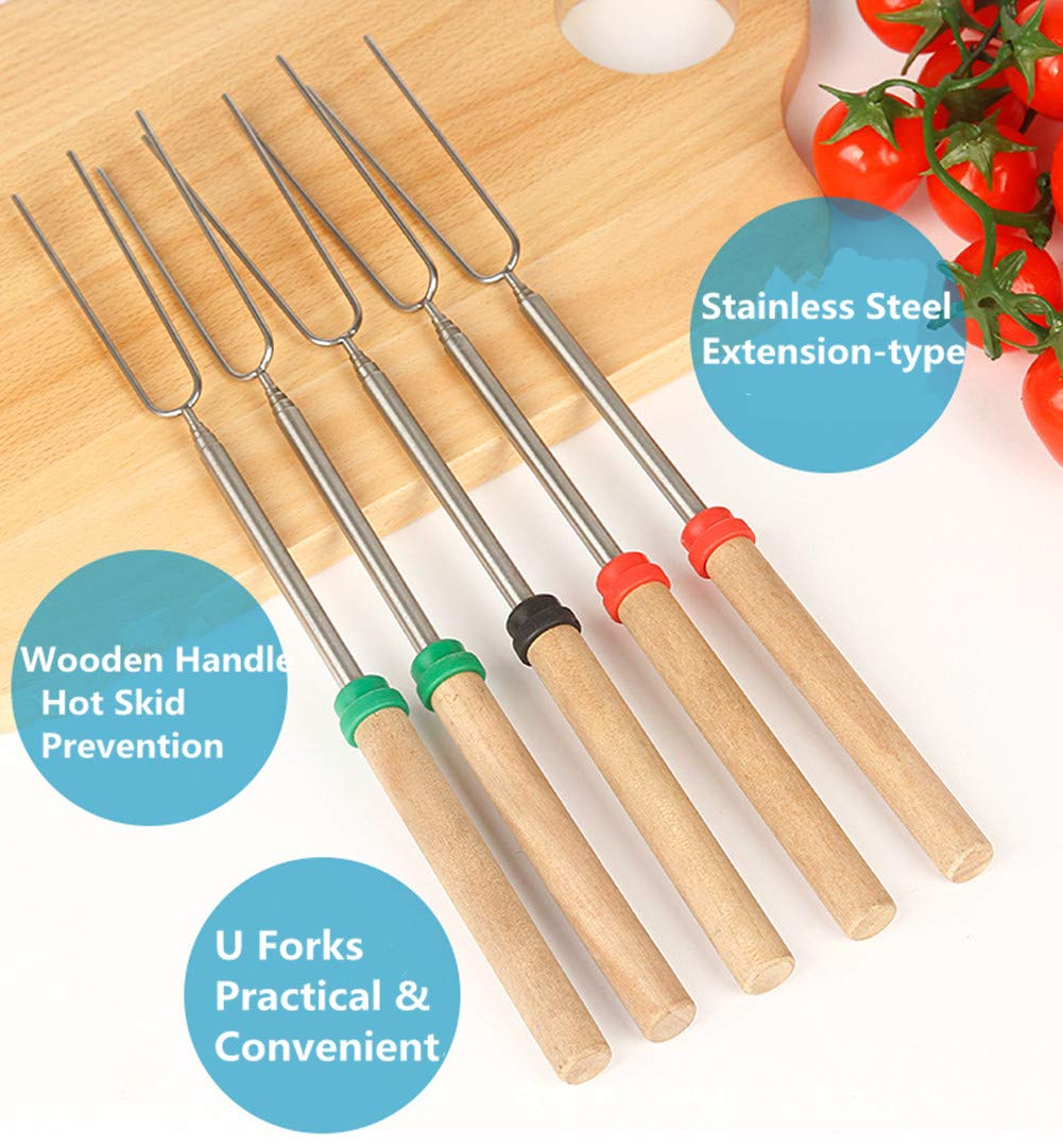 Hadoife safe-kids roasting sticks with flat ends to protect young hands