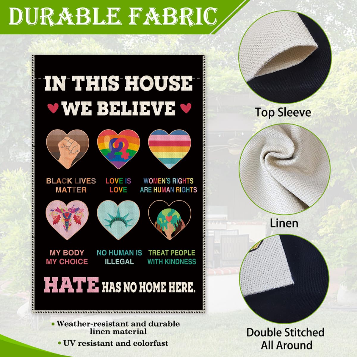 Hafhue Equality Ally design close-up for yard decor