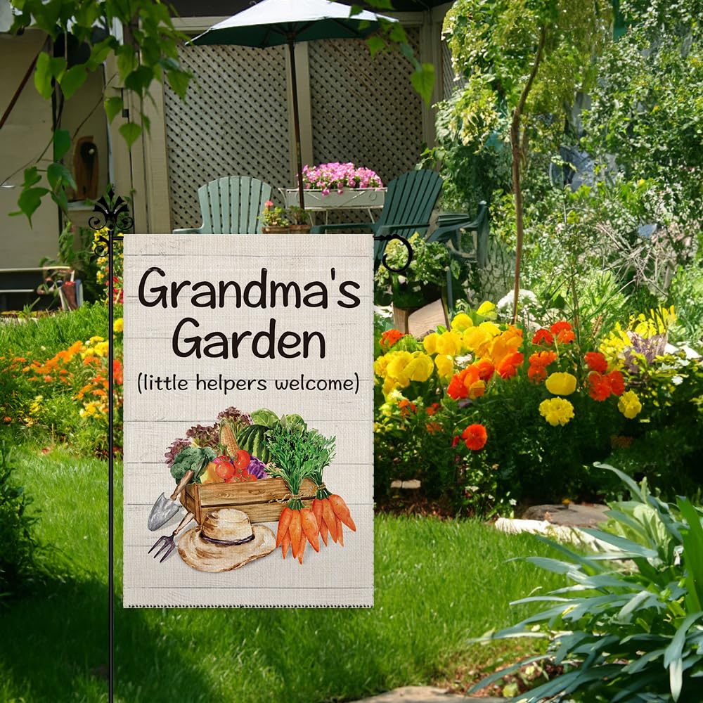 Close-up of Hafhue flag text and artwork for garden lovers