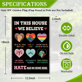 Hafhue flag back view shows double-sided readability