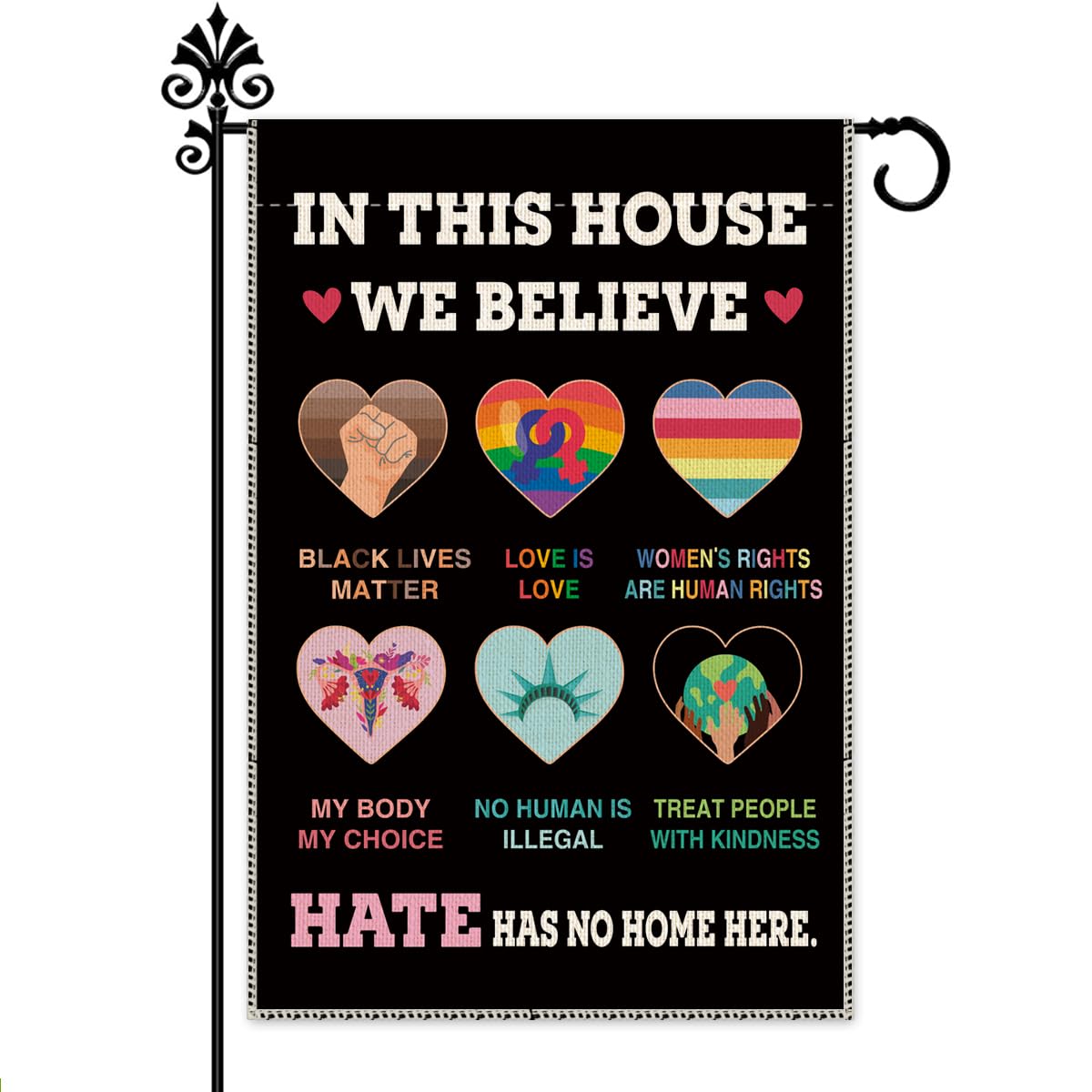 Hafhue flag front view for curb appeal and visibility