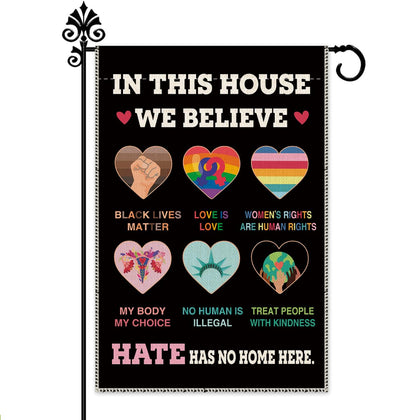 Hafhue flag front view for curb appeal and visibility
