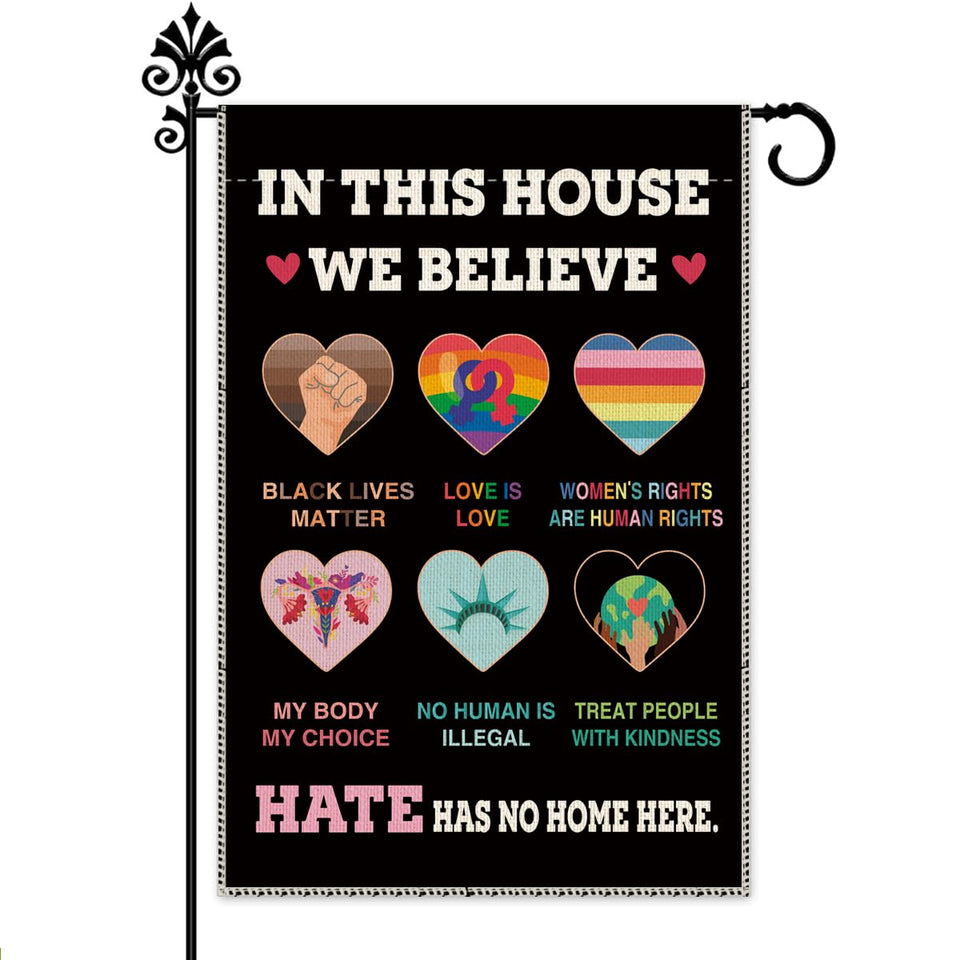 Hafhue flag front view for curb appeal and visibility