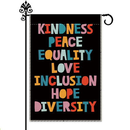 Hafhue Kindness flag double-sided remains readable from both yard sides