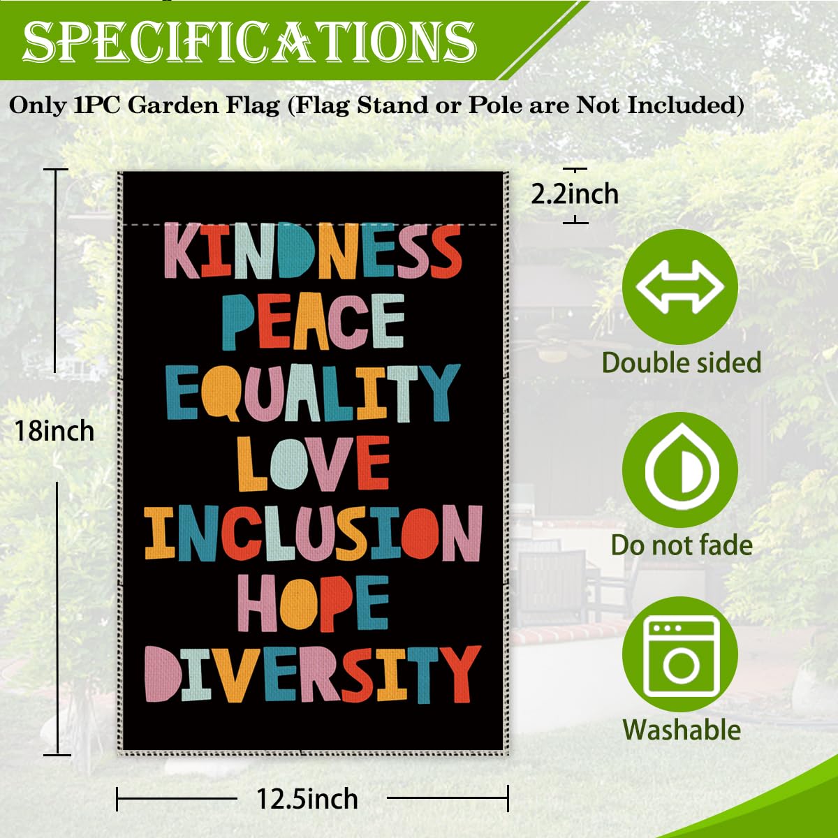 Hafhue outdoor linen flag endures sun and weather for long-lasting display